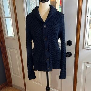 Banana Republic Dark Blue Cable Knit Cardigan